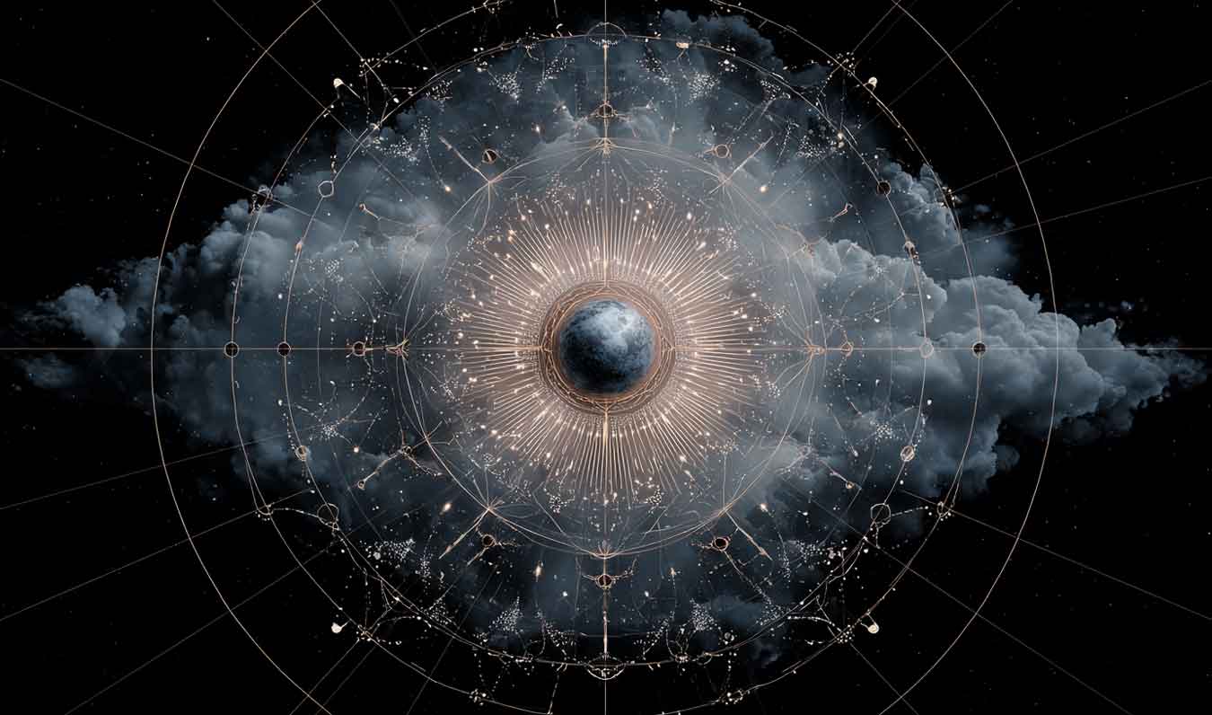signal symbiosis of circuitry and satellite orbits on earth as seen from space